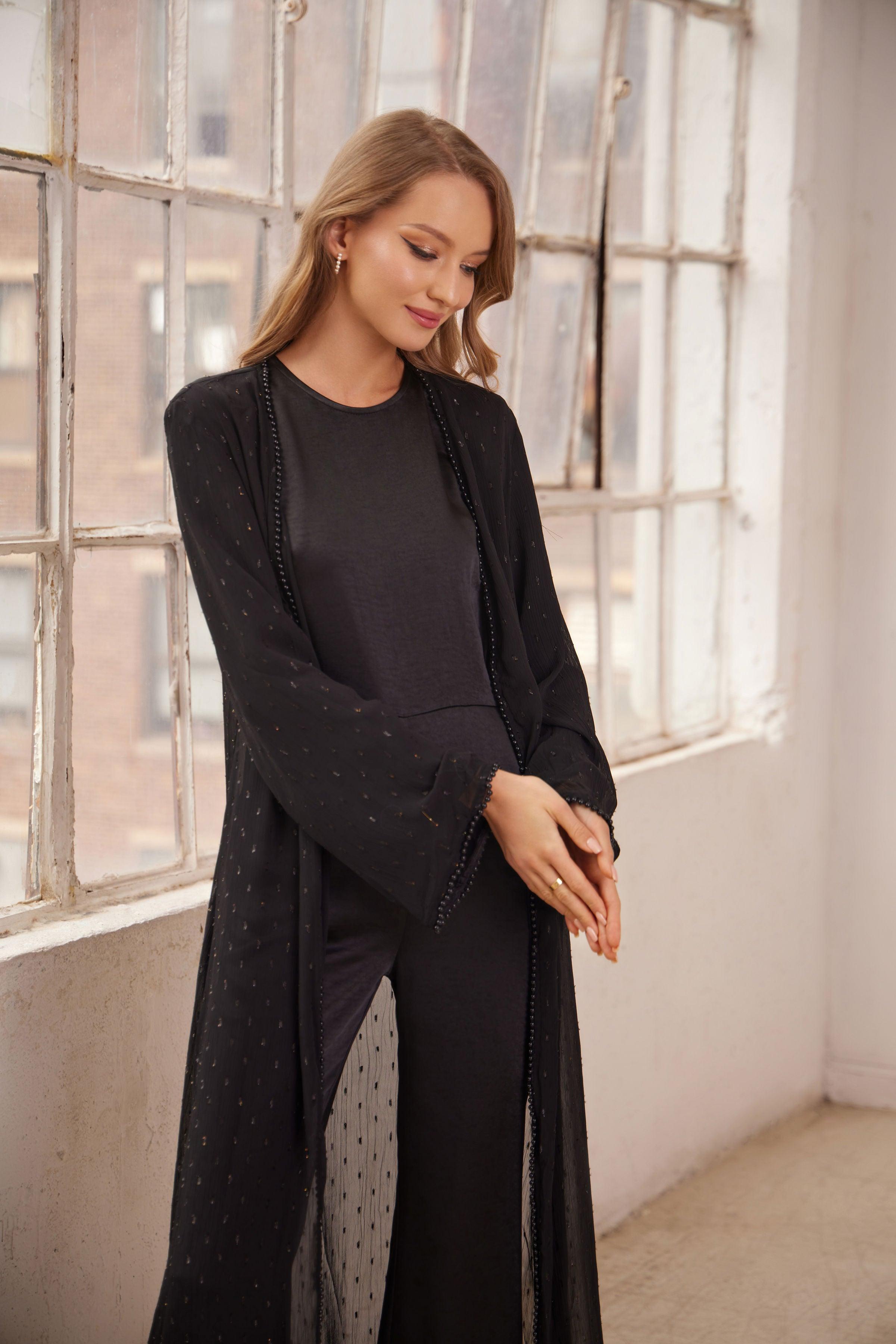 Black Pearl Edge Maxi Cardigan M Black Pearl Edge Maxi Cardigan M