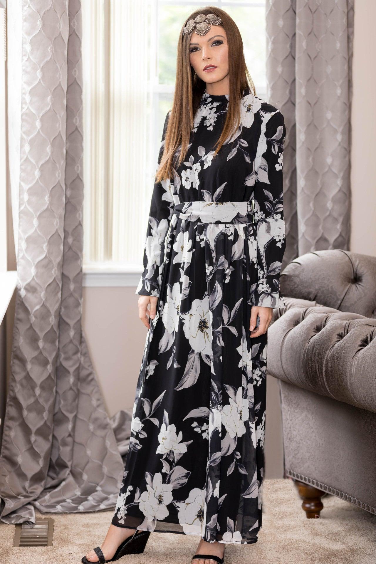 Blossoming Grey Maxi Dress S / Grey Blossoming Grey Maxi Dress S / Grey