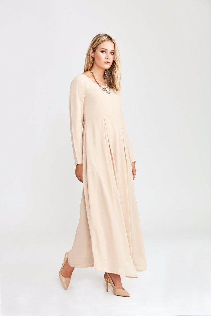 Beige Modest Maxi Dress