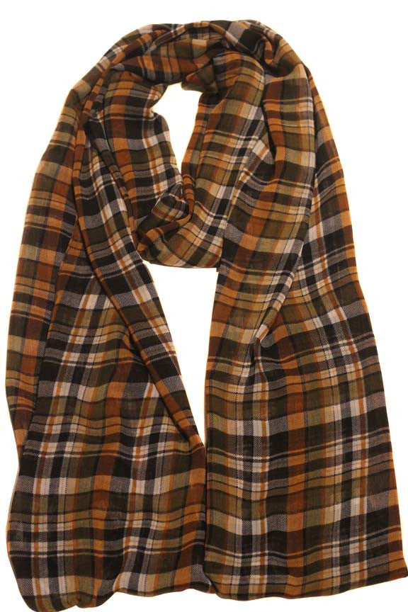 Plaid Chiffon Hijab