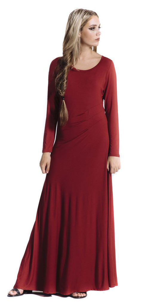 Sasha Maroon Maxi Dress