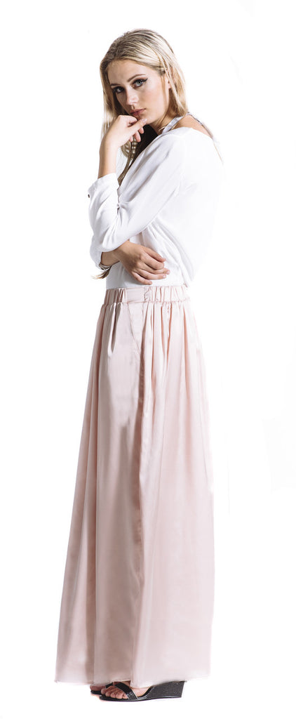 Peach Shell Maxi Skirt