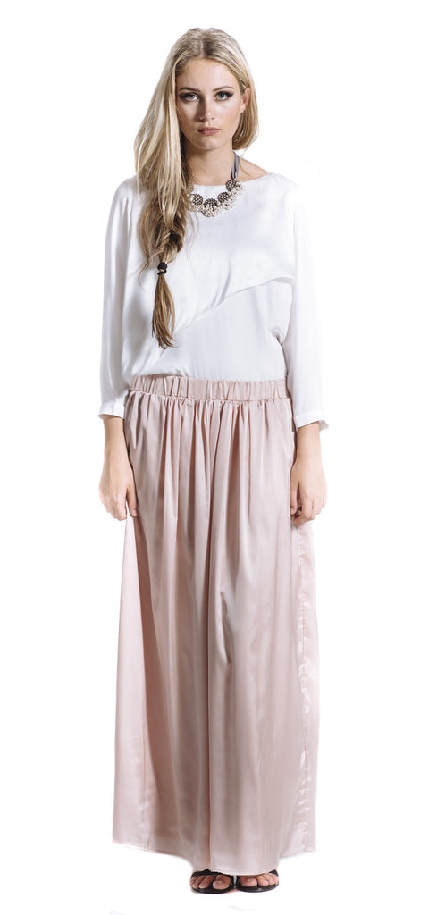 Peach Shell Maxi Skirt