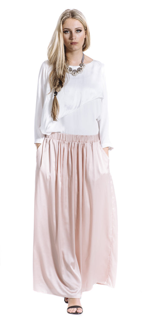 Peach Shell Maxi Skirt